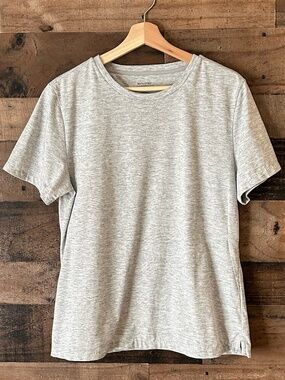 Ministry Of Supply XL GREY Merino Wool Blend V Neck Shirt Top Tee